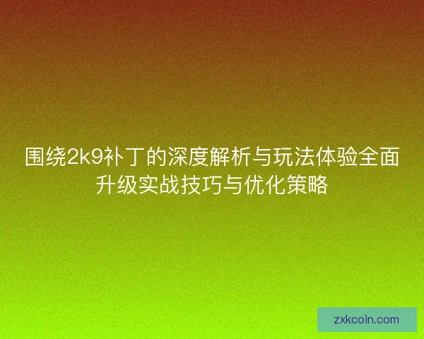 围绕2k9补丁的深度解析与玩法体验全面升级实战技巧与优化策略
