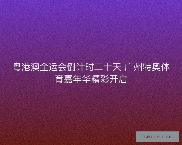 粤港澳全运会倒计时二十天 广州特奥体育嘉年华精彩开启
